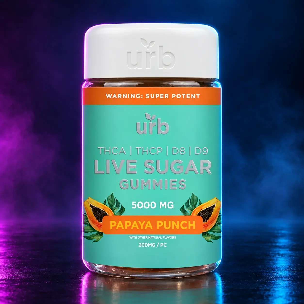 Urb Live Sugar Gummies [5000mg] - Papaya Punch