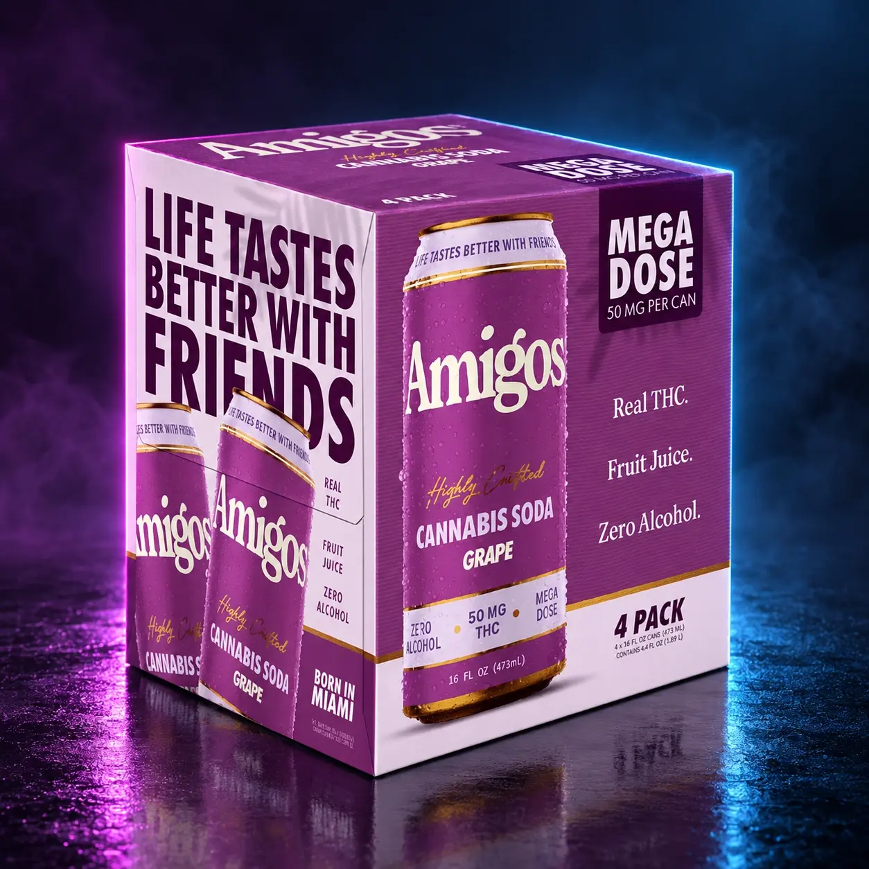 Amigos 50mg THC Beverage - Grape