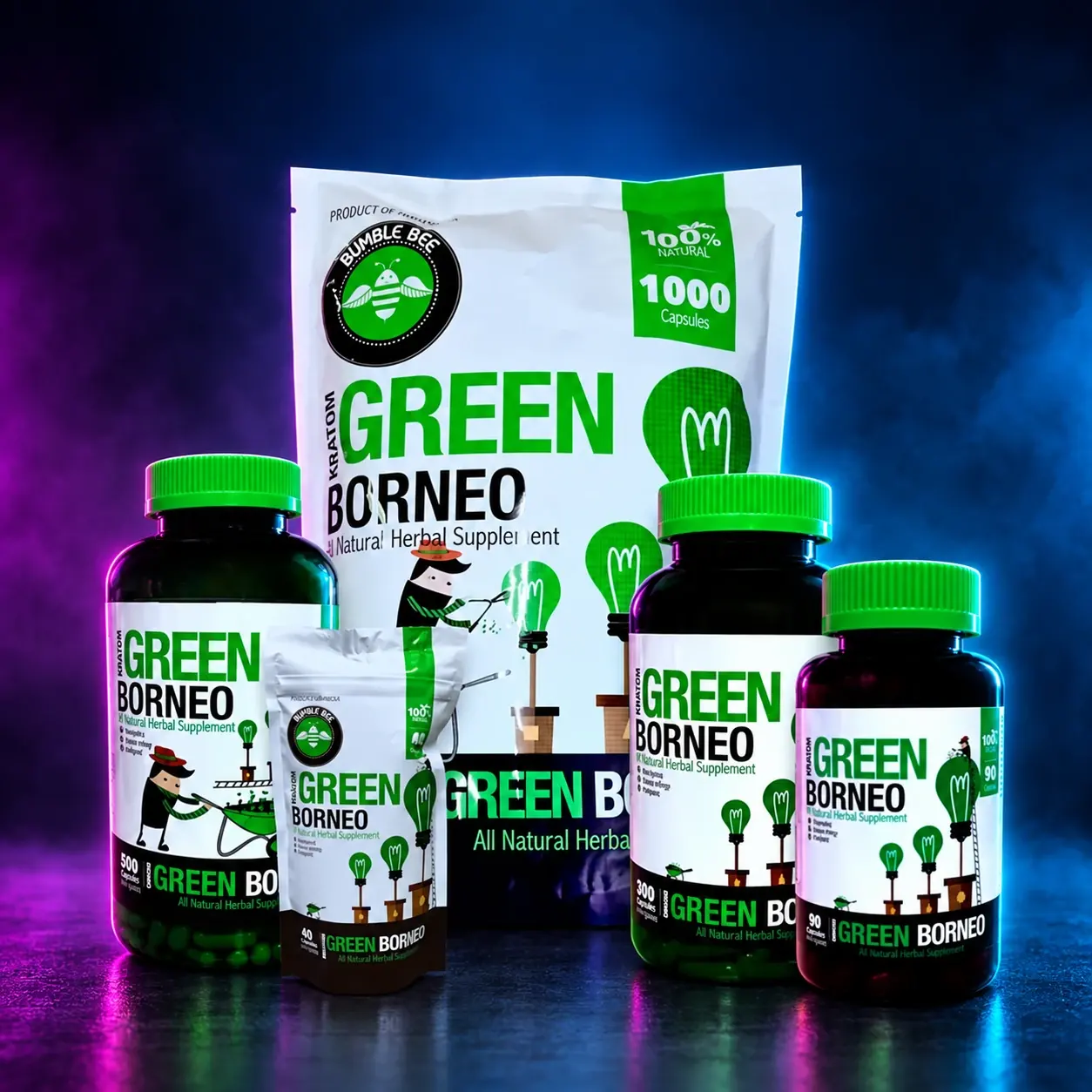 Bumblebee Kratom Capsules (90ct) - Green Borneo