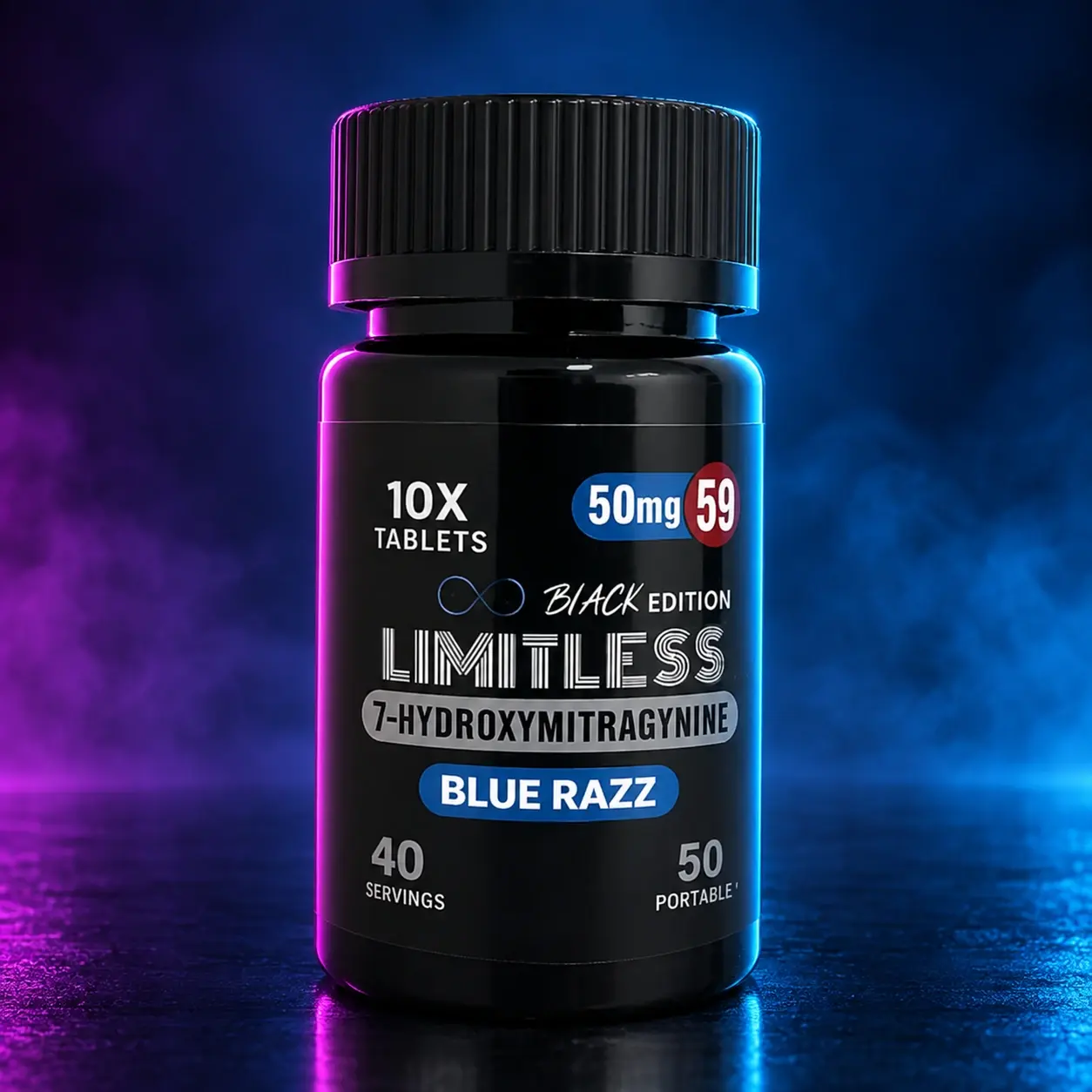 Limitless Hydroxy Black (500MG) - Blue Razz