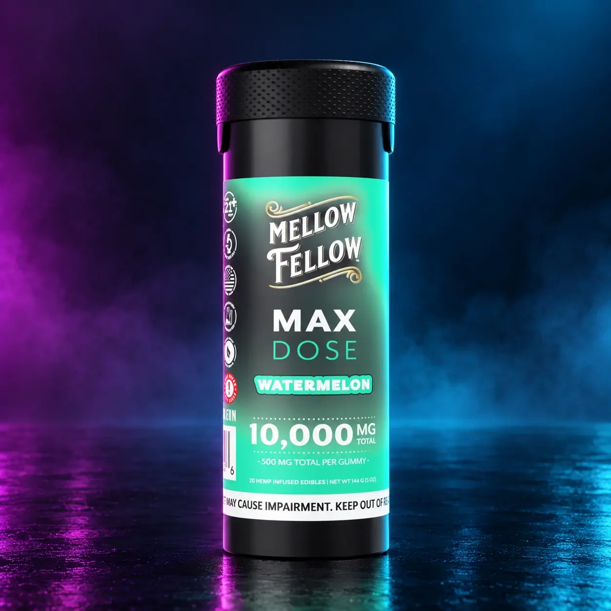Mellow Fellow Max Dose 10,000MG Gummies (20ct) - Watermelon