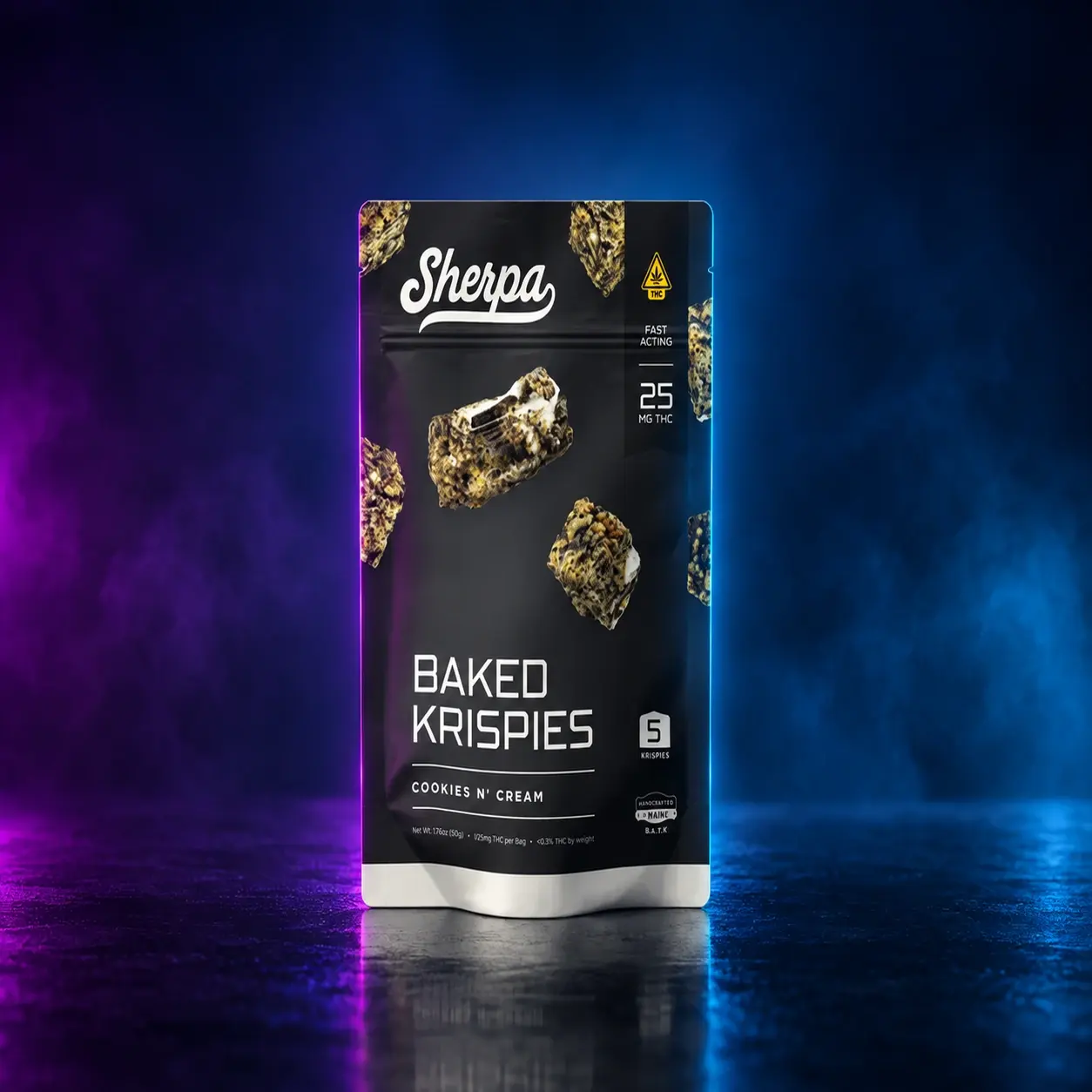 Sherpa THC Baked Krisps 25MG - Singles - Cookies & Cream