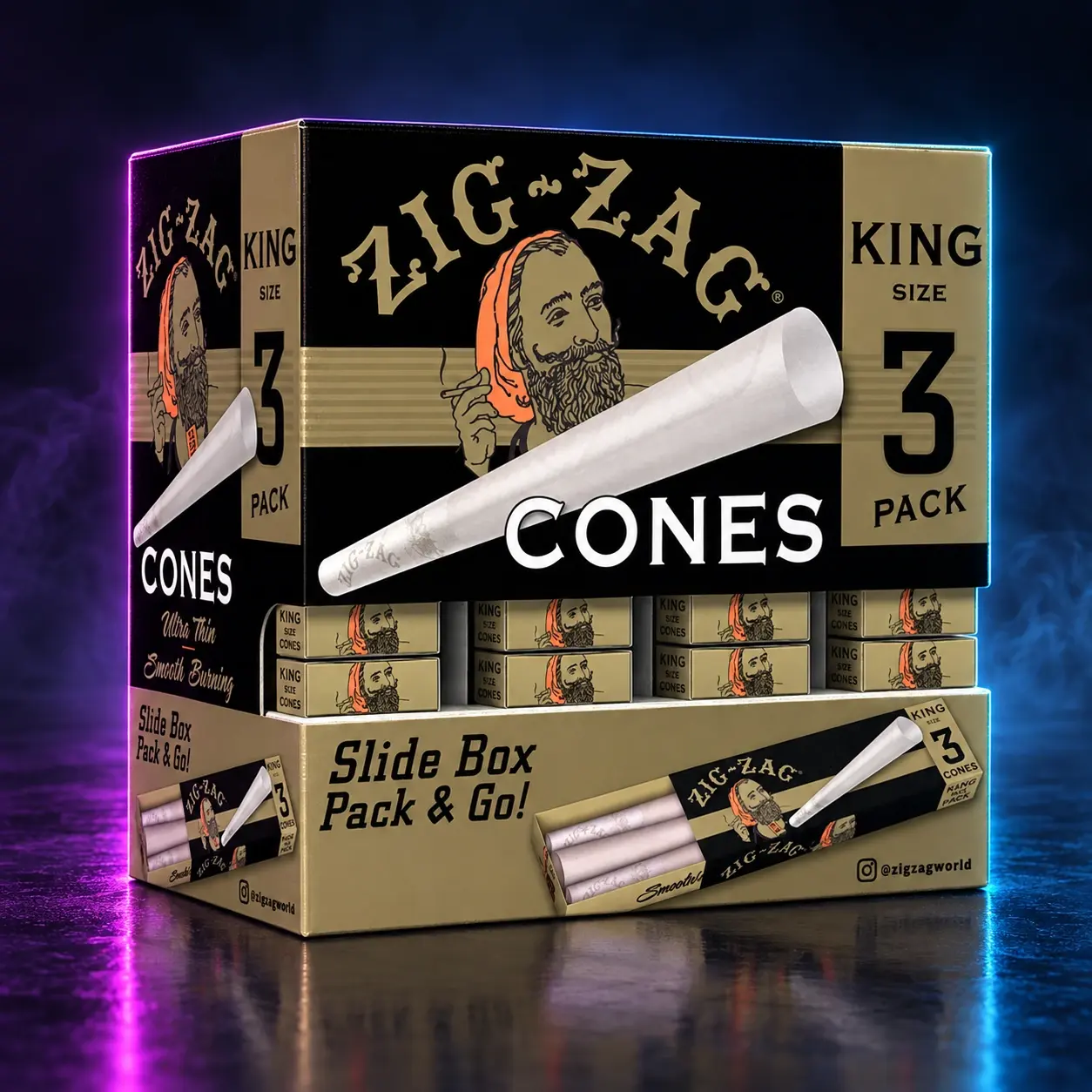 Zig Zag Cones - 3-PK King Size